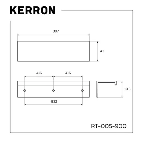 Ручки мебельные разные ручка мебельная kerron rt-005 торцевая, 900мм, черный матовый