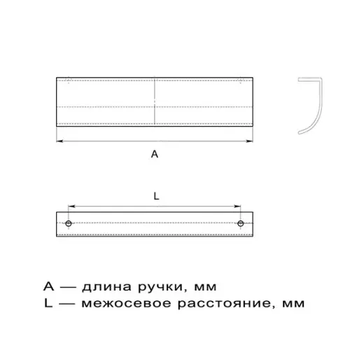 Ручки мебельные разные ручка-профиль handy, 1056мм, брашированное золото
