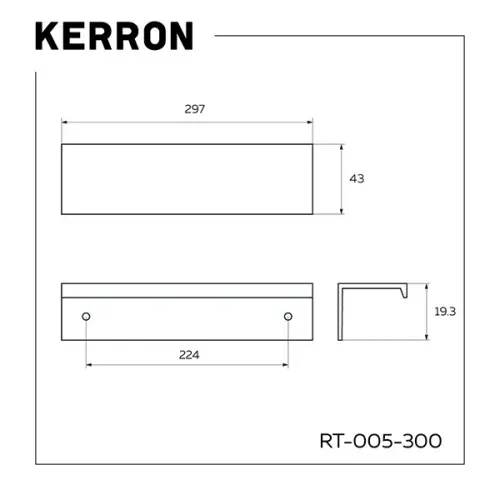 Ручки мебельные разные ручка мебельная kerron rt-005 торцевая, 300мм, черный матовый
