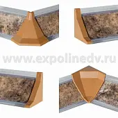 Бортик прозрачный комплект заглушек для прозрачного бортика, коричневый