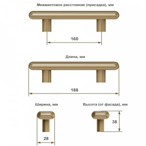 Ручки мебельные Metakor ручка мебельная tower square, 160мм, матовая состаренная медь