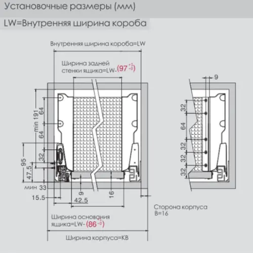 Ящики DTC комплект ящика dtc dragon box, с доводчиком, nl-450*84,5 мм (2 рейлинга), белый