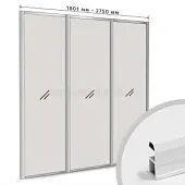 Комплекты профиля серии SLIM, FIT комплект профиля-купе slim на 3 двери new (ширина шкафа 1801-2750 мм), белый матовый