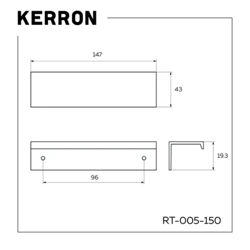 Ручки мебельные разные ручка мебельная kerron rt-005 торцевая, 150мм, черный матовый