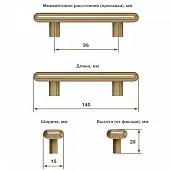 Ручки мебельные Metakor ручка мебельная trunk, 96мм, глянцевое олово