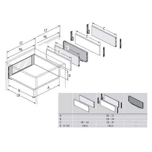 Комплекты ящиков Avantech You комплект ящика avantech you inlay nl-500*187мм, silent system, антрацит