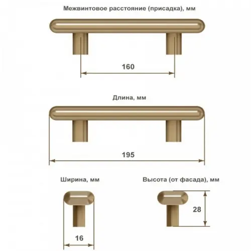 Ручки мебельные Metakor ручка мебельная marni, 160мм, матовое олово